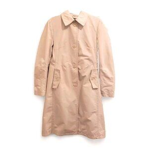H&M Trench Coat Women's 10 Beige Khaki Cotton Twill Preppy Light Academia EUC